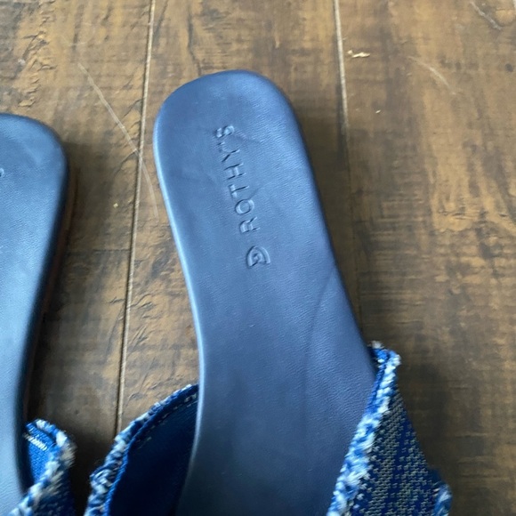 Rothy’s The Knot Denim blue Frayed slide sandals - Picture 6 of 12